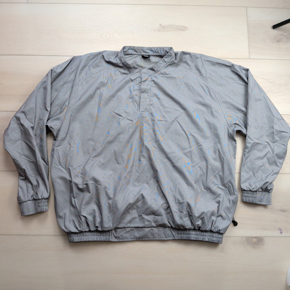 Vintage Nike Golf Windbreaker Pullover Mens XXL Grey Micro Check Snap Henley